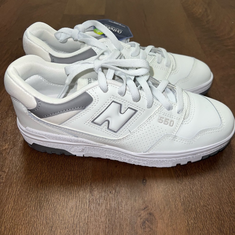 New Balance White Sneakers with Lace-Up Closure and Chunky Sole